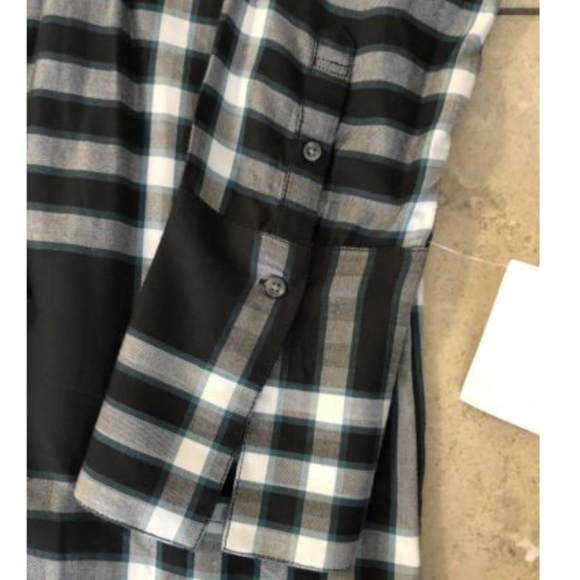 Treasure & Bond Plaid Shirt Dress XS Women's Grey - Picture 6 of 8